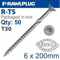 TORX T30 CHIPBOARD SCREW 6.0X200MM X50-BOX